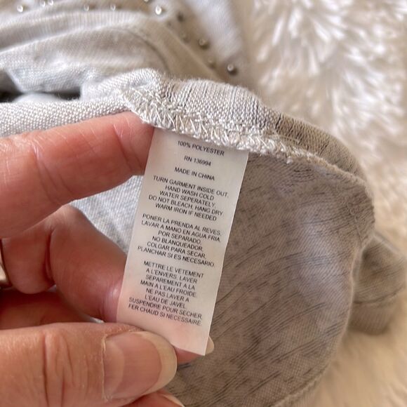 Essentials by Milano Grey & Silver Studded Tank Top - Picture 8 of 10